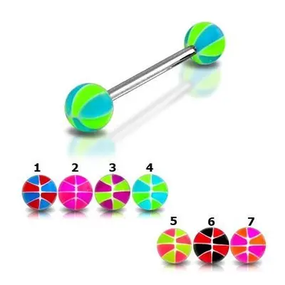 S4U Šperky4U Piercing do jazyku (černý/červené) - PJ01051-KR