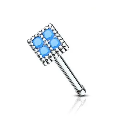 Šperky4U Piercing do nosu s tyrkysovými kamínky - N0096