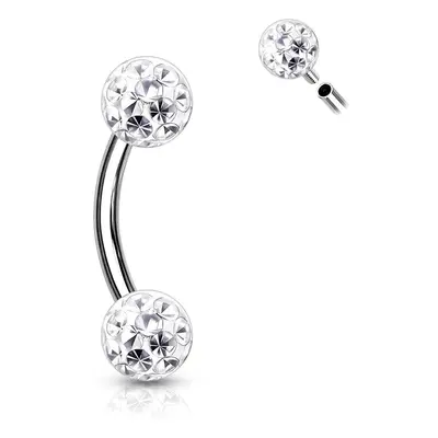 MARRE Piercing do obočí s krystaly Crystals From Swarovski 1,2 x 8 mm