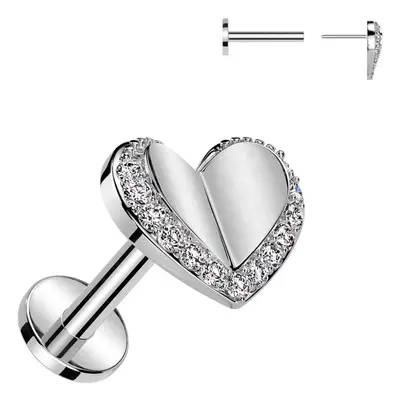 S4U Šperky4U Piercing do brady srdce - PUSH IN labreta - LB1126