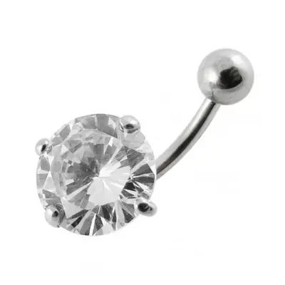 S4U Šperky4U Stříbrný piercing do pupíku - zirkon 12 mm (čirá) - BP01001-C