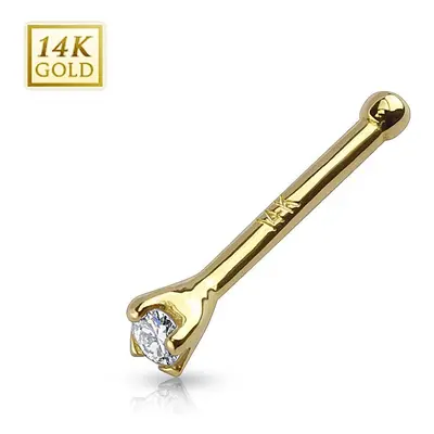 MARRE Zlatý piercing do nosu - čirý zirkon 1,5 mm, Au 585/1000