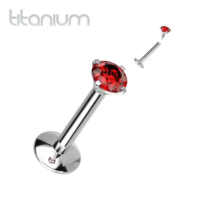 S4U Šperky4U Piercing do brady titan (červená) - TIT1218-R