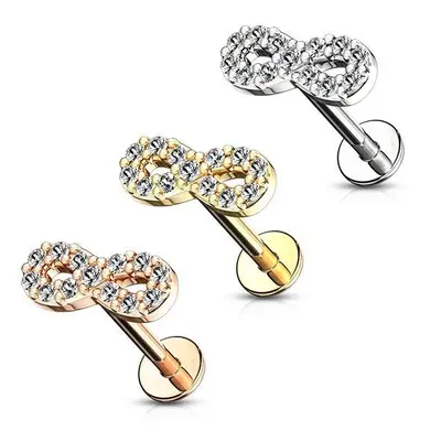 S4U Šperky4U Piercing do brady - ležatá osmička 1,2 x 8 mm (růžové zlato) - LB1083-1208-RDC