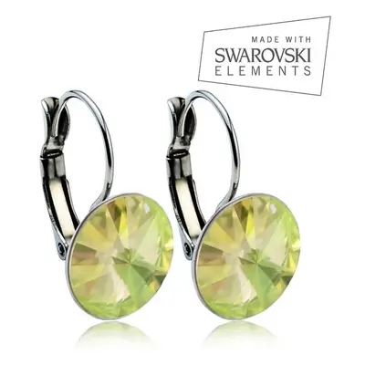 NUBIS Ocelové náušnice s krystaly Swarovski 12 mm, LUMINOUS GREEN - NBS12-LG