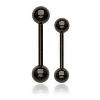 MARRE Černý piercing - činka (1,2 x 10 mm, 4 mm kuličky) - PJ01055-12104