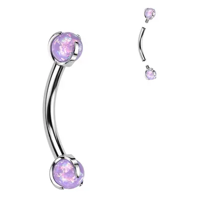 S4U Šperky4U Piercing do obočí TITAN opál (fialová) - TIT1279-OP38