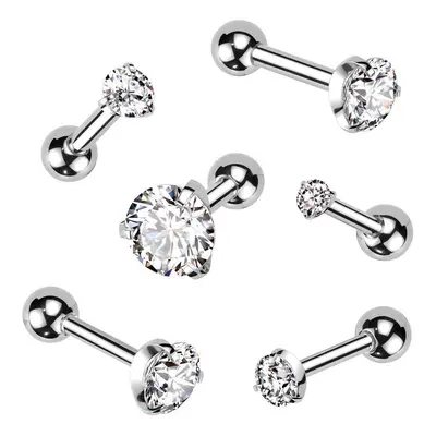 MARRE Cartilage piercing do ucha, čirý zirkon 4 mm