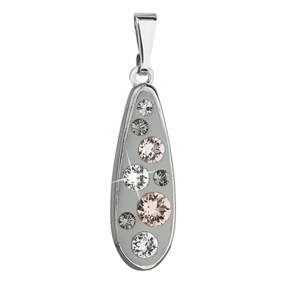 Evolution Group Přívěsek bižuterie se Swarovski krystaly šedá kapka 54025.3