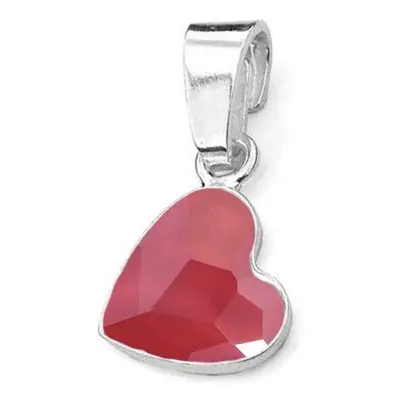 NUBIS Stříbrný přívěsek se srdcem Crystals from Swarovski Royal Red - NB-0205-RR