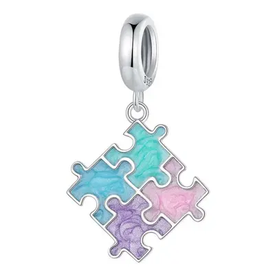 NUBIS Stříbrný přívěsek korálek na náramek puzzle - NB-8270