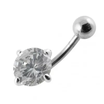 S4U Šperky4U Stříbrný piercing do pupíku, zirkon 10 mm (čirá) - BP01017-C