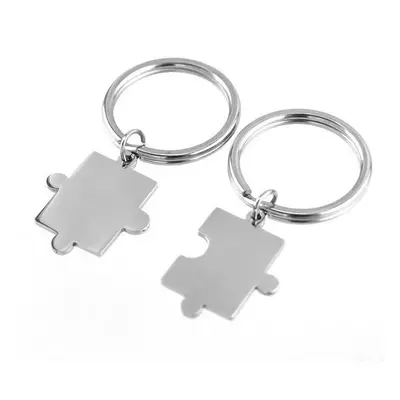 Šperky4U 2 ks ocelových přívěseků na klíče - puzzle - OPT1045