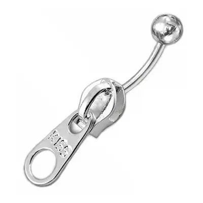 S4U Šperky4U Stříbrný piercing do pupíku - zip - BP01009