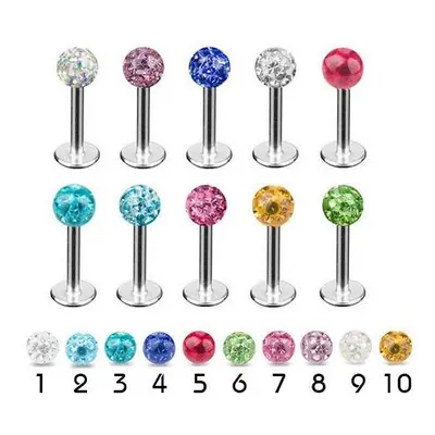 S4U Šperky4U Piercing do brady - labreta se krystaly Swarovski (růžová) - LB01097-P