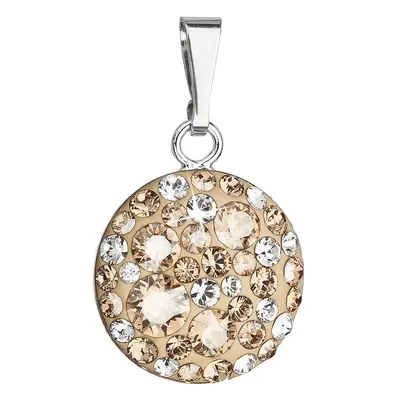 Evolution Group Stříbrný přívěsek s krystaly Swarovski zlatý kulatý 34225.5 gold