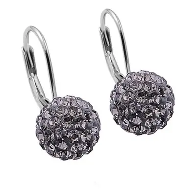 NUBIS Stříbrné náušnice s krystaly Crystals from Swarovski Black Diamond - NBS001-BD