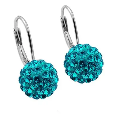 NUBIS Stříbrné náušnice s krystaly Crystals from Swarovski Blue Zircon - NBS001-BZ