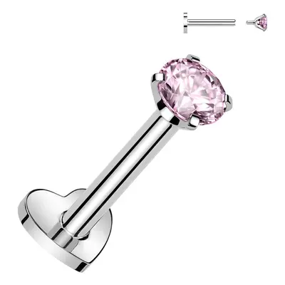 S4U Šperky4U Piercing do brady TITAN, růžový kámen (1,2 x 6 mm) - TIT1313P-1206