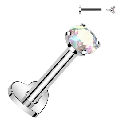 S4U Šperky4U Piercing do brady TITAN, 1,2 x 6 mm, duhový kámen - TIT1313AB-1206