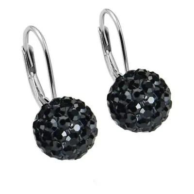 NUBIS Stříbrné náušnice s krystaly Crystals from Swarovski Black Jet - NBS001-BJ