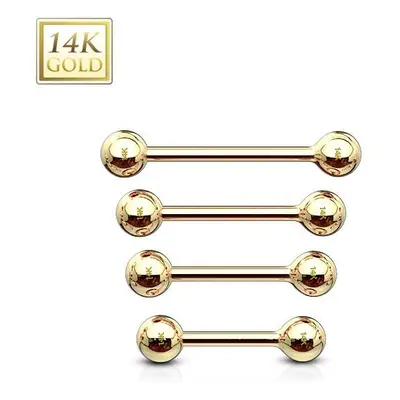 S4U Šperky4U Zlatý piercing činka, tyčka 1,2 mm - Au 585/1000 (0,42 g, 3 mm, 1,2 x 6 mm) - ZL011