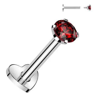 S4U Šperky4U Piercing do brady TITAN, červený kámen (1,2 x 6 mm) - TIT1313R-1206