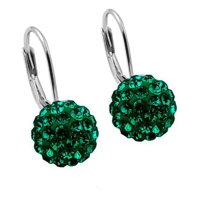 NUBIS Stříbrné náušnice s krystaly Crystals from Swarovski Emerald - NBS001-EM