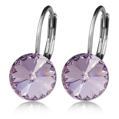 S4U Šperky4U Ocelové náušnice - Light Violet, 8 mm - NBSS08-LV