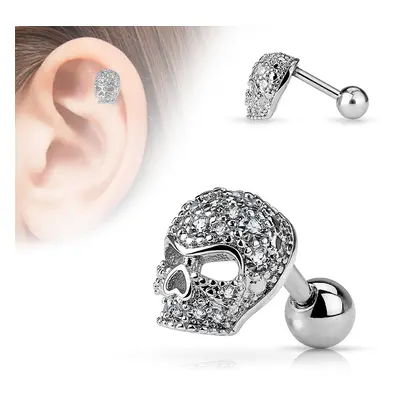 MARRE Piercing tragus/cartilage chirurgická ocel lebka