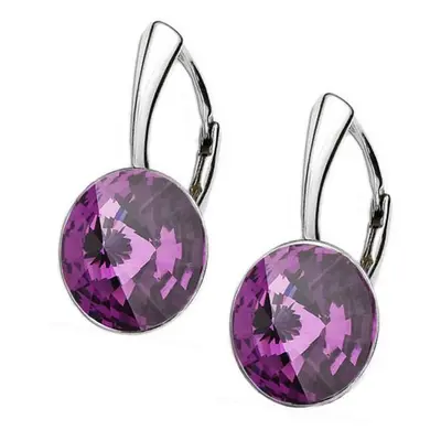 NUBIS Stříbrné náušnice Crystals from Swarovski, Amethyst - NBP140-AM