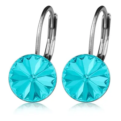 NUBIS Ocelové náušnice s krystaly Swarovski LIGHT TURQUOISE - NBS08-LT