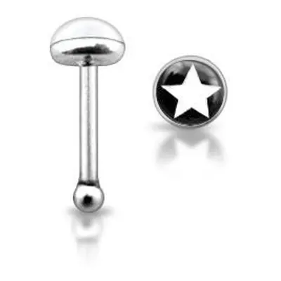 S4U Šperky4U Stříbrný piercing do nosu - bílá hvězda - N01108