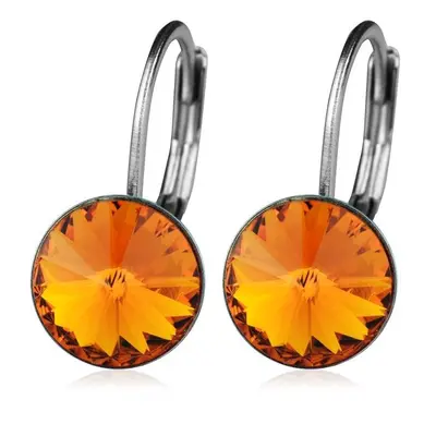 NUBIS Ocelové náušnice s krystaly Swarovski, TANGERINE - NBS08-TG