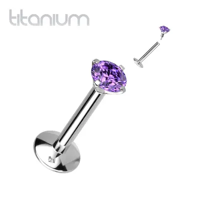 S4U Šperky4U Piercing do brady titan (fialová) - TIT1218-A