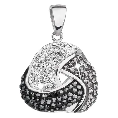 Evolution Group Stříbrný přívěsek s krystaly Swarovski bílý kulatý 34189.3