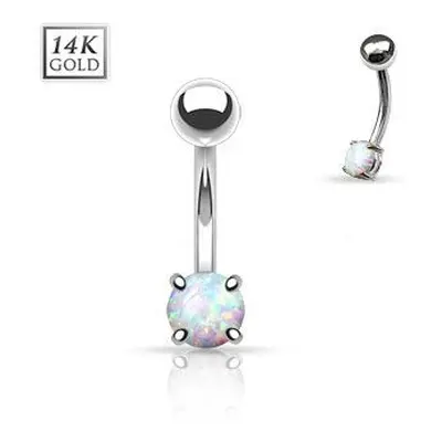 S4U Šperky4U Zlatý piercing do obočí s opálem, Au 585/1000 - ZL01008-WG