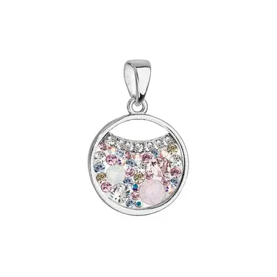 Evolution Group Stříbrný přívěšek s krystaly Swarovski růžový kruh 34257.3 magic rose