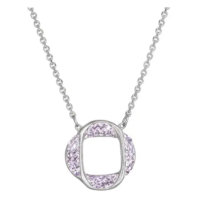 Evolution Group Stříbrný náhrdelník s krystaly Swarovski fialový 32016.3 violet