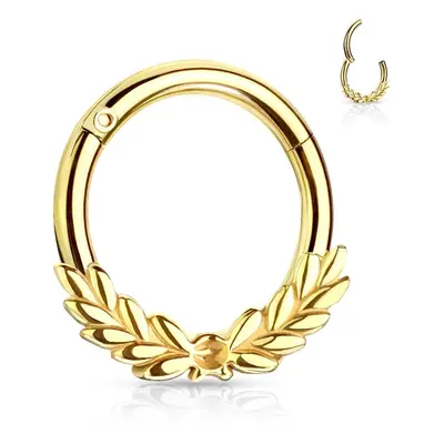 S4U Šperky4U Zlacený ocelový piercing do nosu - tragus / helix / septum - NS0040-GD