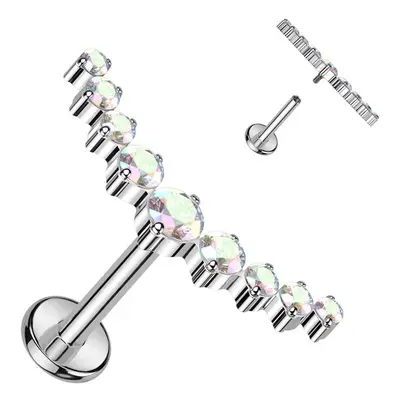 S4U Šperky4U Piercing do brady - labreta TITAN (duhová) - TIT1276-AB