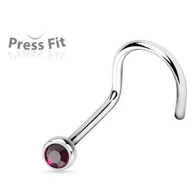 S4U Šperky4U Zahnutý piercing do nosu, zirkon 2 mm (tmavě fialová) - N1122A-020