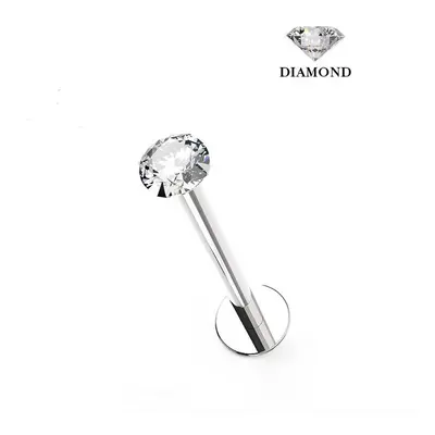 MARRE Zlatý piercing labreta s diamantem 2 mm, Au 585/1000