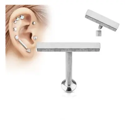 S4U Šperky4U Piercing do brady - labreta 1,2 x 6 mm, obdélník 2 x 12 mm - LB1037ST-1206