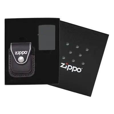 ZIPPO ZIPPO dárková krabička s černou koženou kapsičkou na zapalovač - 44066