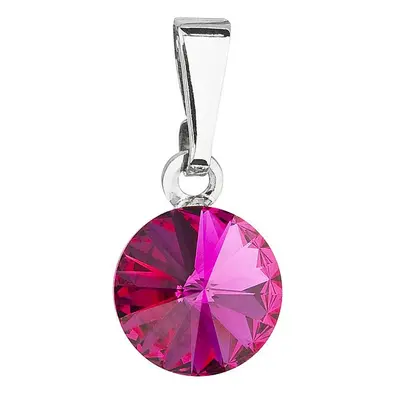 Evolution Group Přívěsek bižuterie se Swarovski krystaly růžový kulatý 54018.3 fuchsia