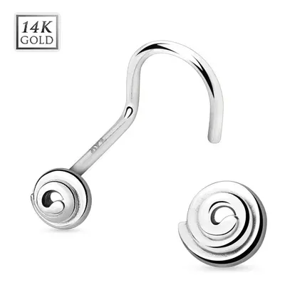 S4U Šperky4U Zlatý piercing do nosu - spirála, Au 585/1000 - ZL01021-WG