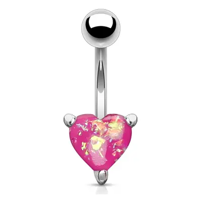 S4U Šperky4U Piercing do pupíku srdíčko růžové - WP0011-P