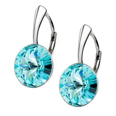 NUBIS Stříbrné náušnice Crystals from Swarovski, Aquamarine - NBP140-AQ