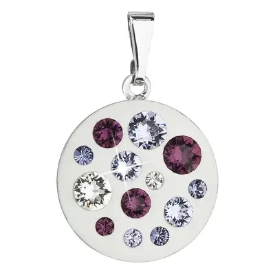 Evolution Group Přívěsek bižuterie se Swarovski krystaly fialový kulatý 54022.3 violet